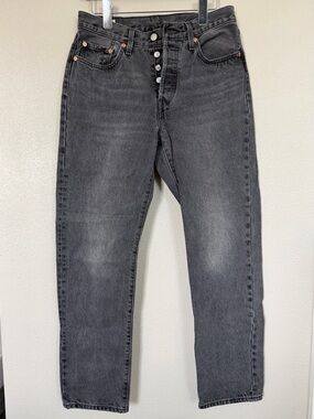 Vintage 501 Levi's Women's Straight Leg Black Button-Fly Jeans